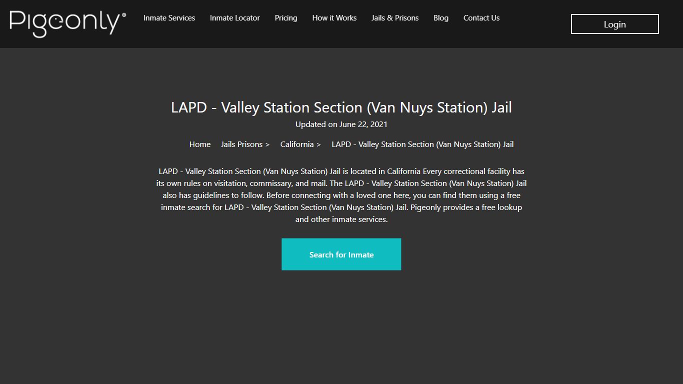 LAPD - Valley Station Section (Van Nuys Station) Jail